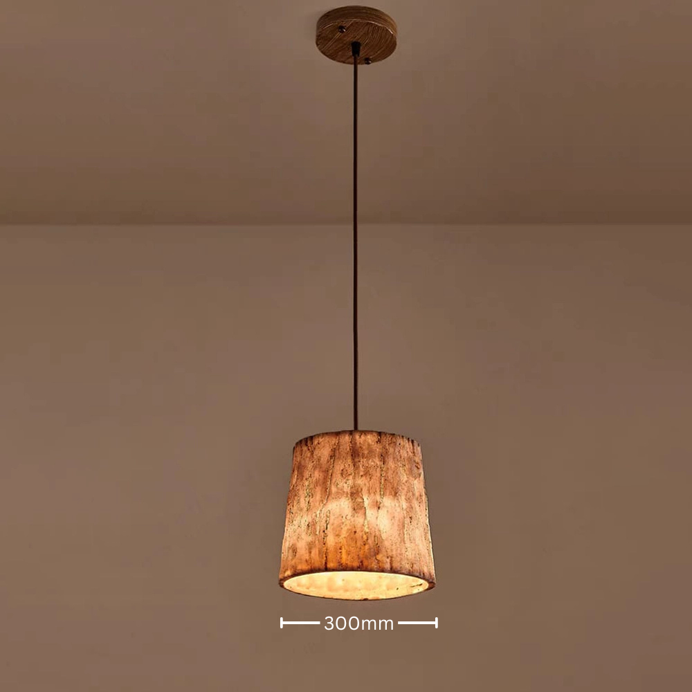 Bark Aura Rustic Wood-look Pendant Light
