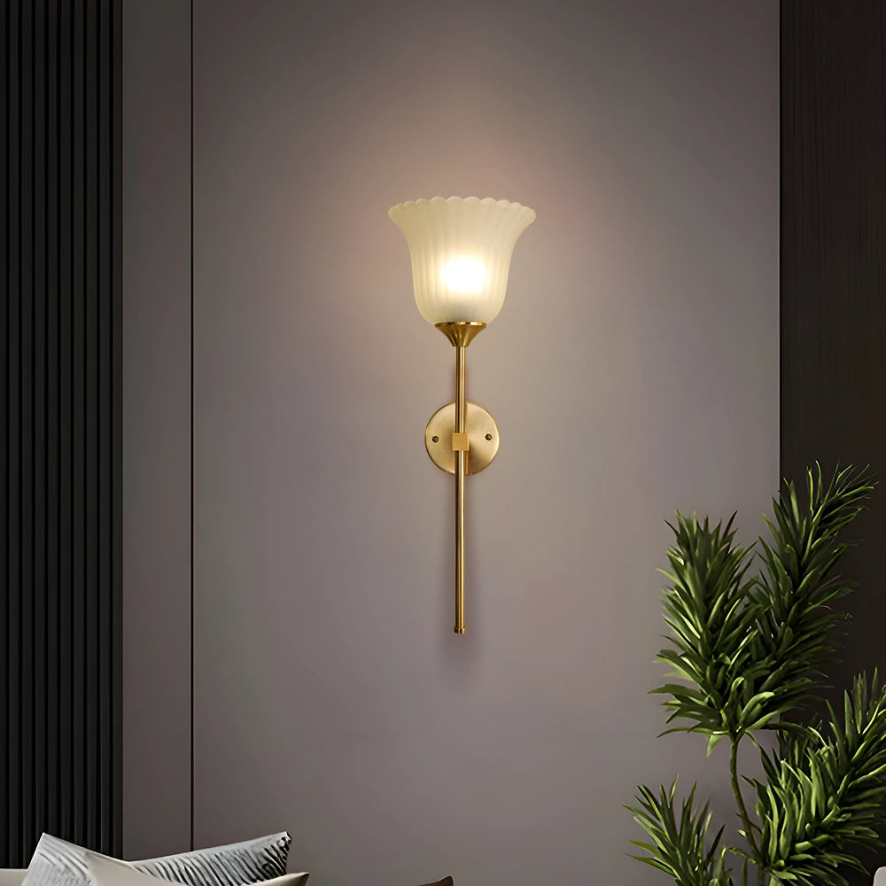 Ascent Designer Fluted Glass Wall Sconce
