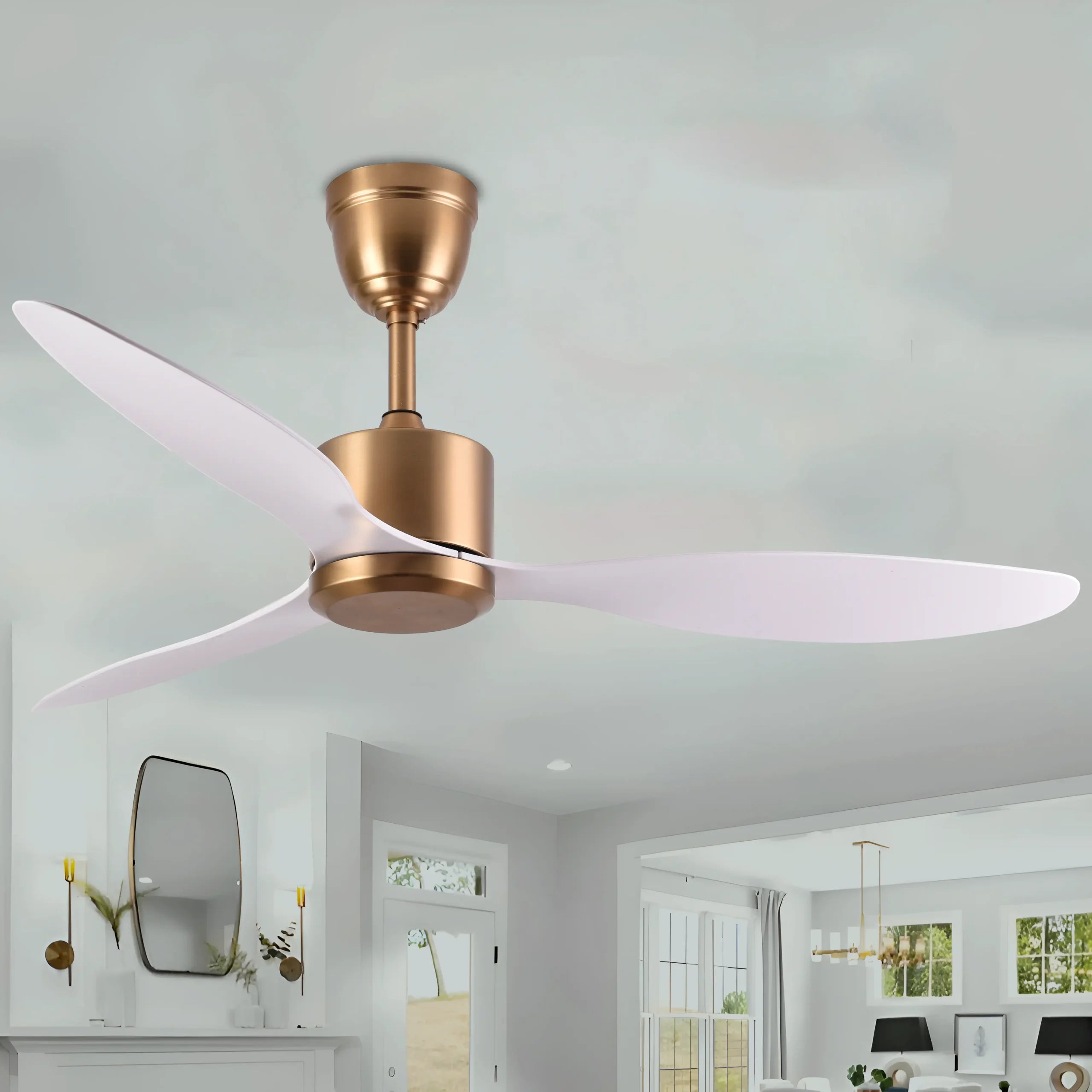 Canary Ceiling Fan (Antique Bronze + White Color) | 55W BLDC Motor | 1320mm | Iron Body