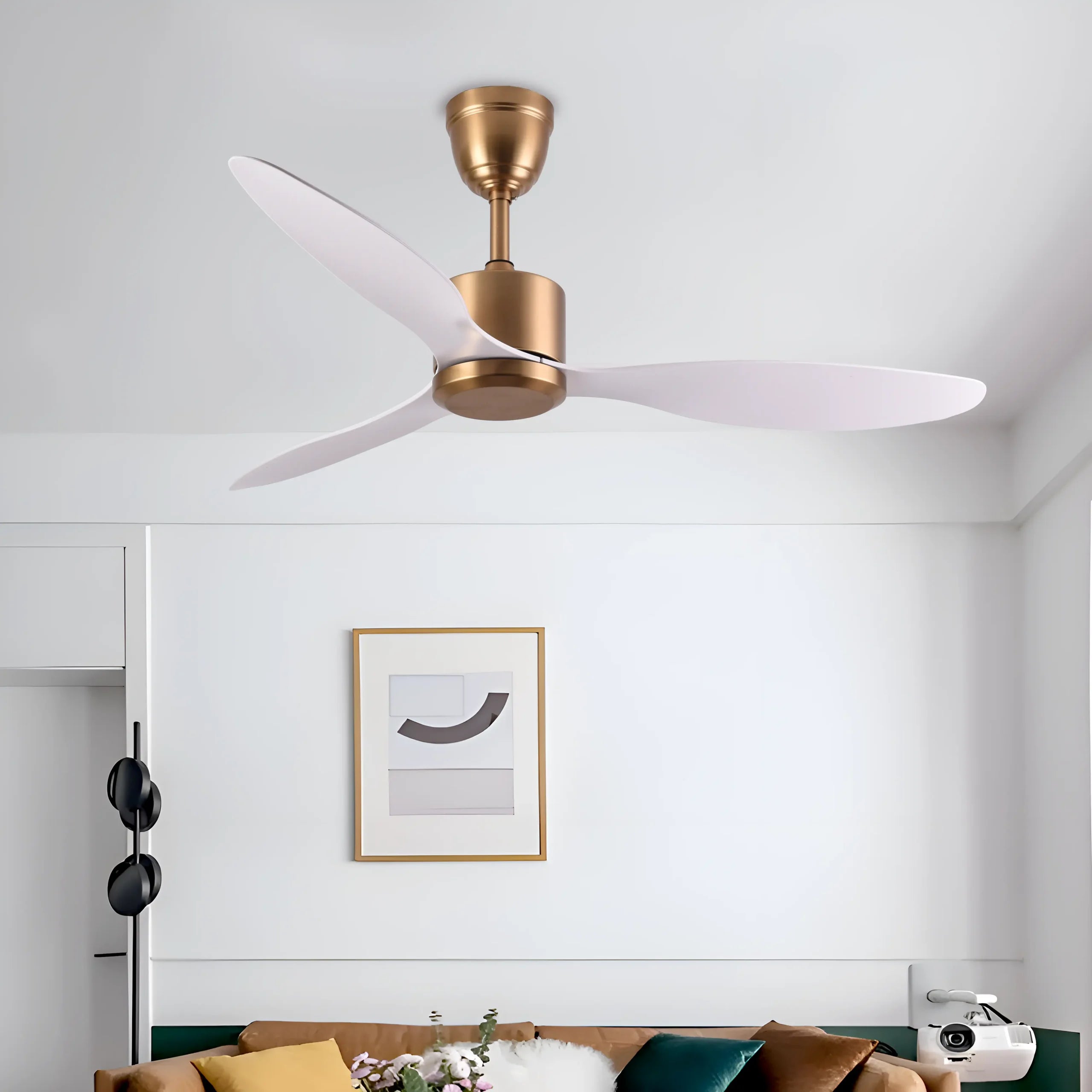 Canary Ceiling Fan (Antique Bronze + White Color) | 55W BLDC Motor | 1320mm | Iron Body