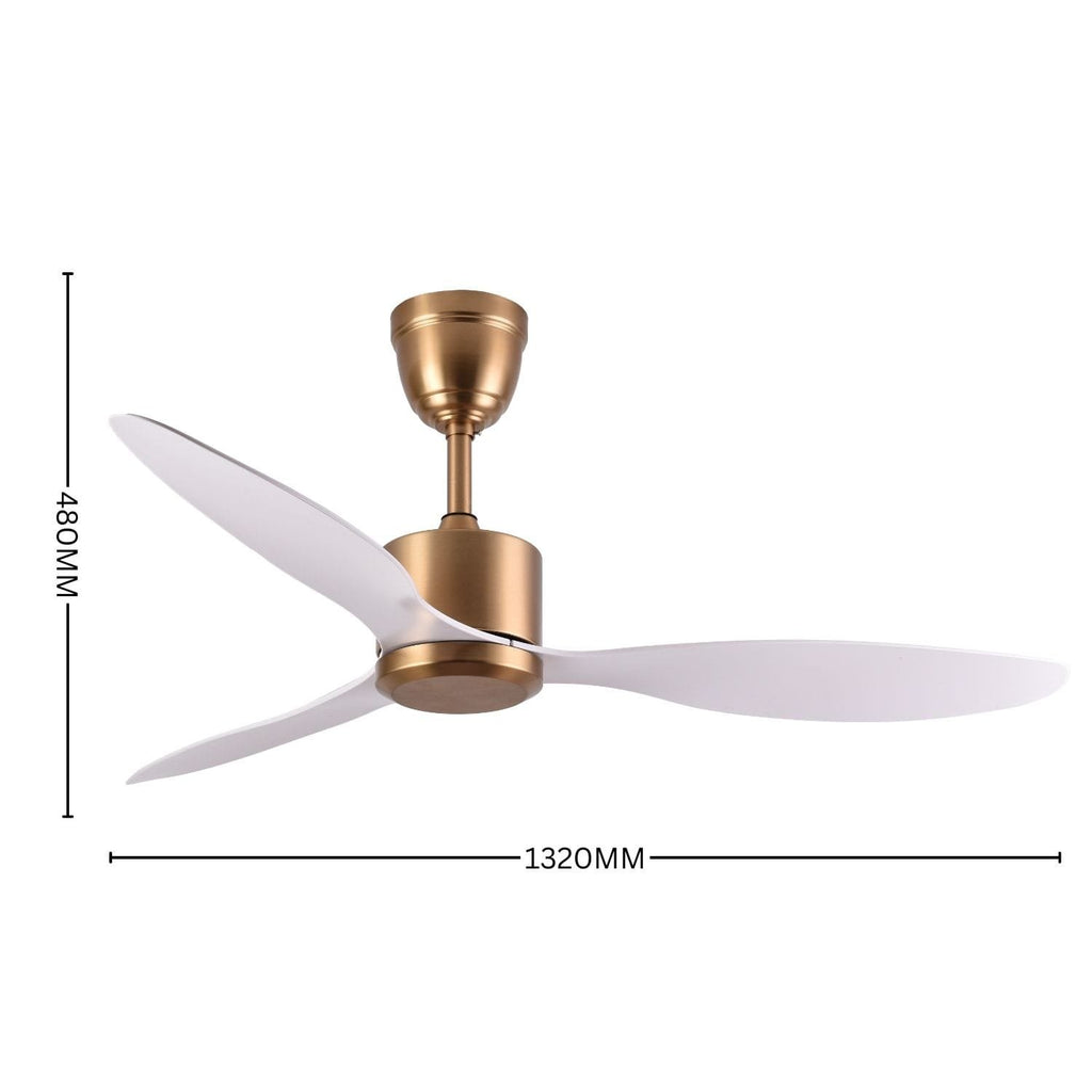 Canary Ceiling Fan (Antique Bronze + White Color) | 55W BLDC Motor | 1320mm | Iron Body