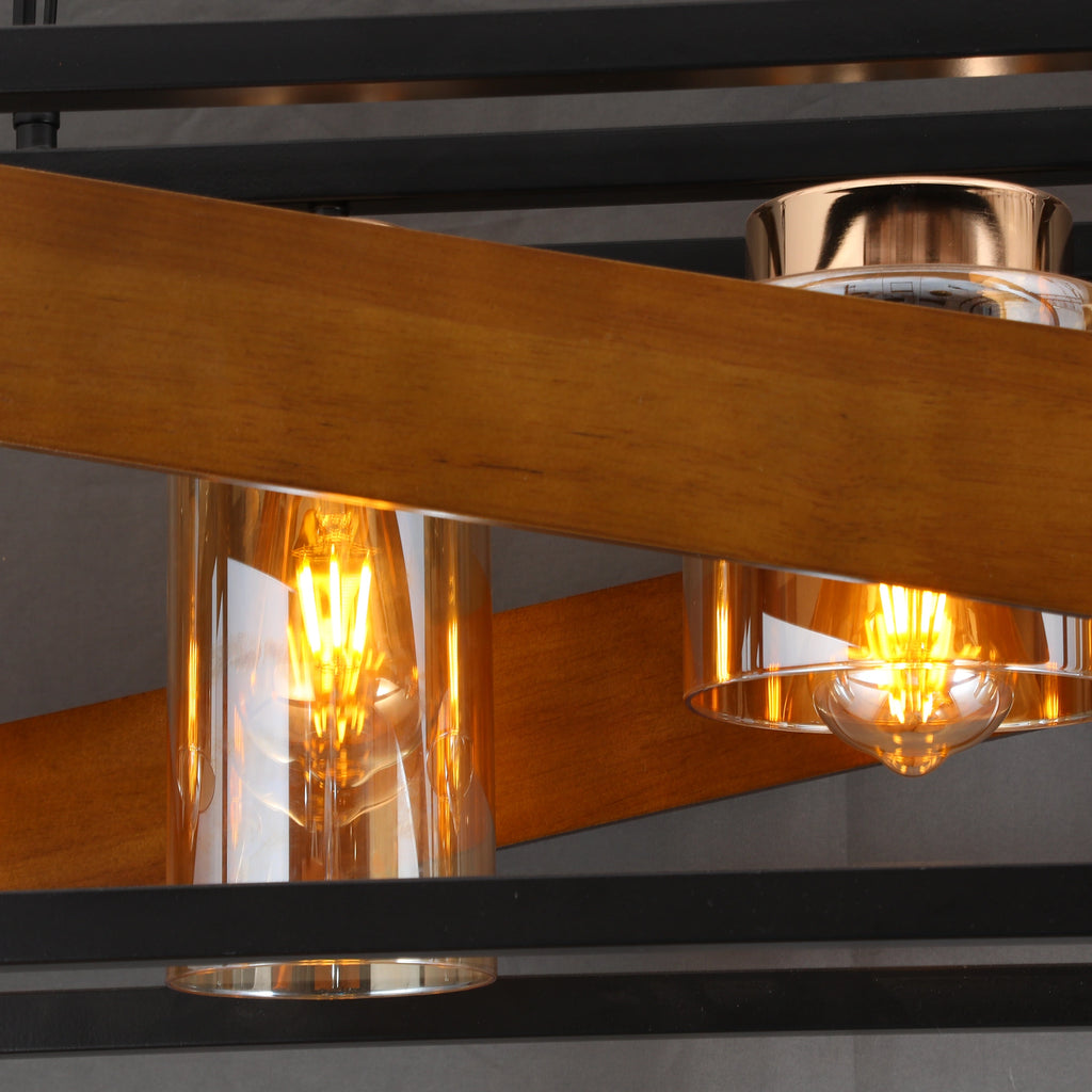 Canyon Glow Modern Rustic Wood Chandelier