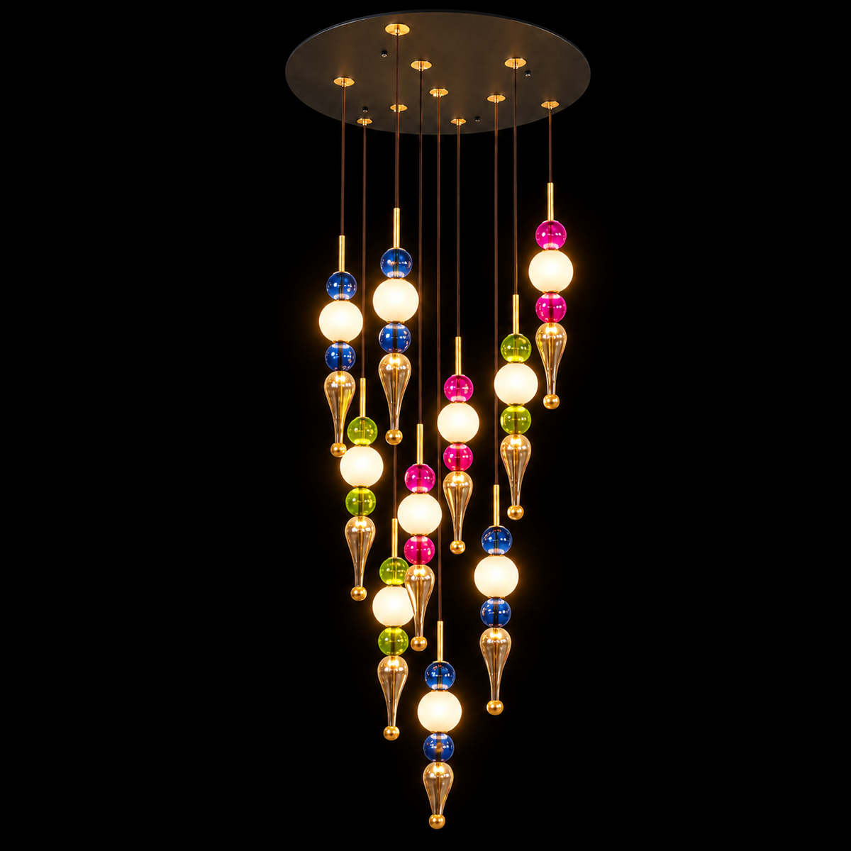Prism Cascade Pendant Chandelier – Artistic Luxury for Modern Interiors