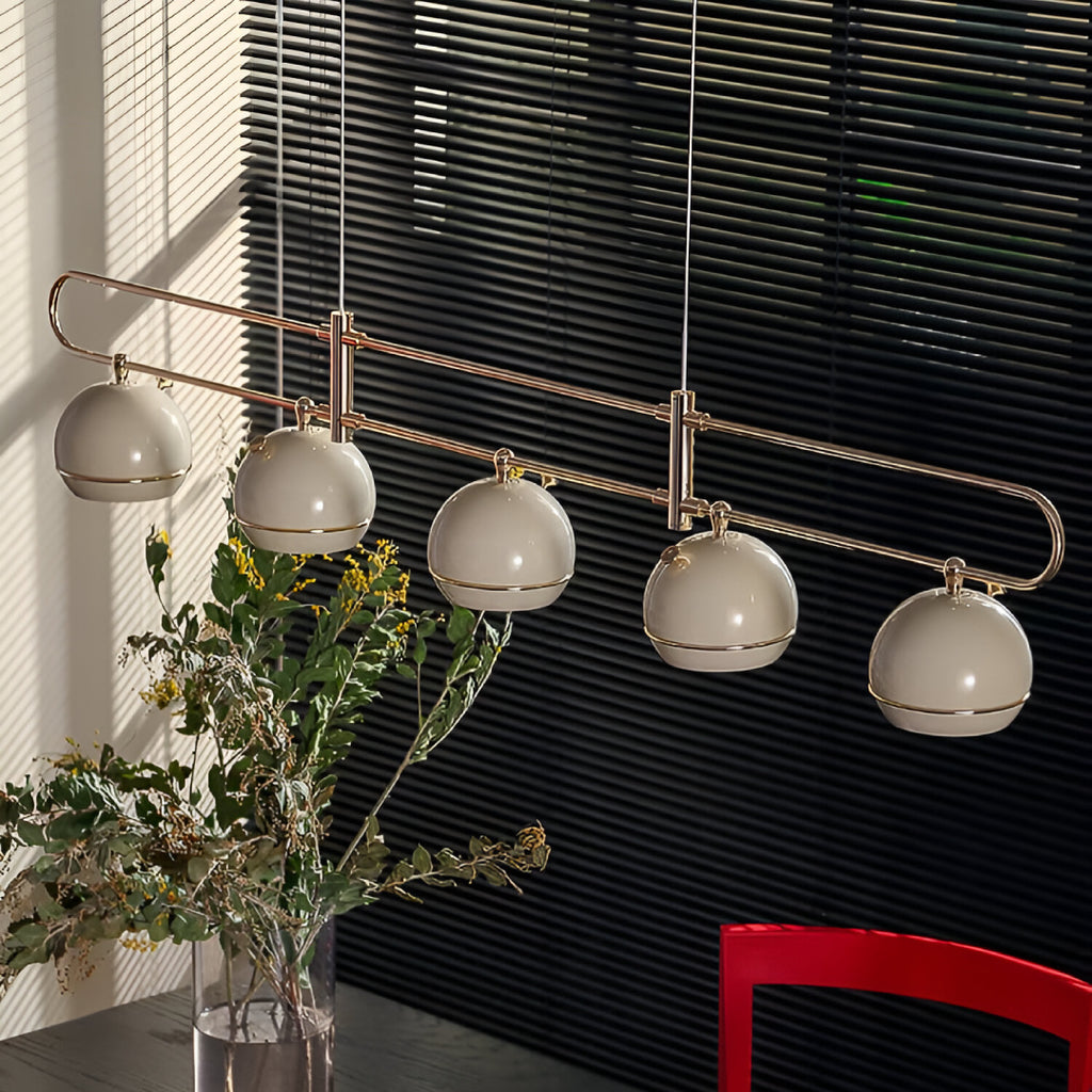 Cetus Linear Sleek 5-Orb Chandelier
