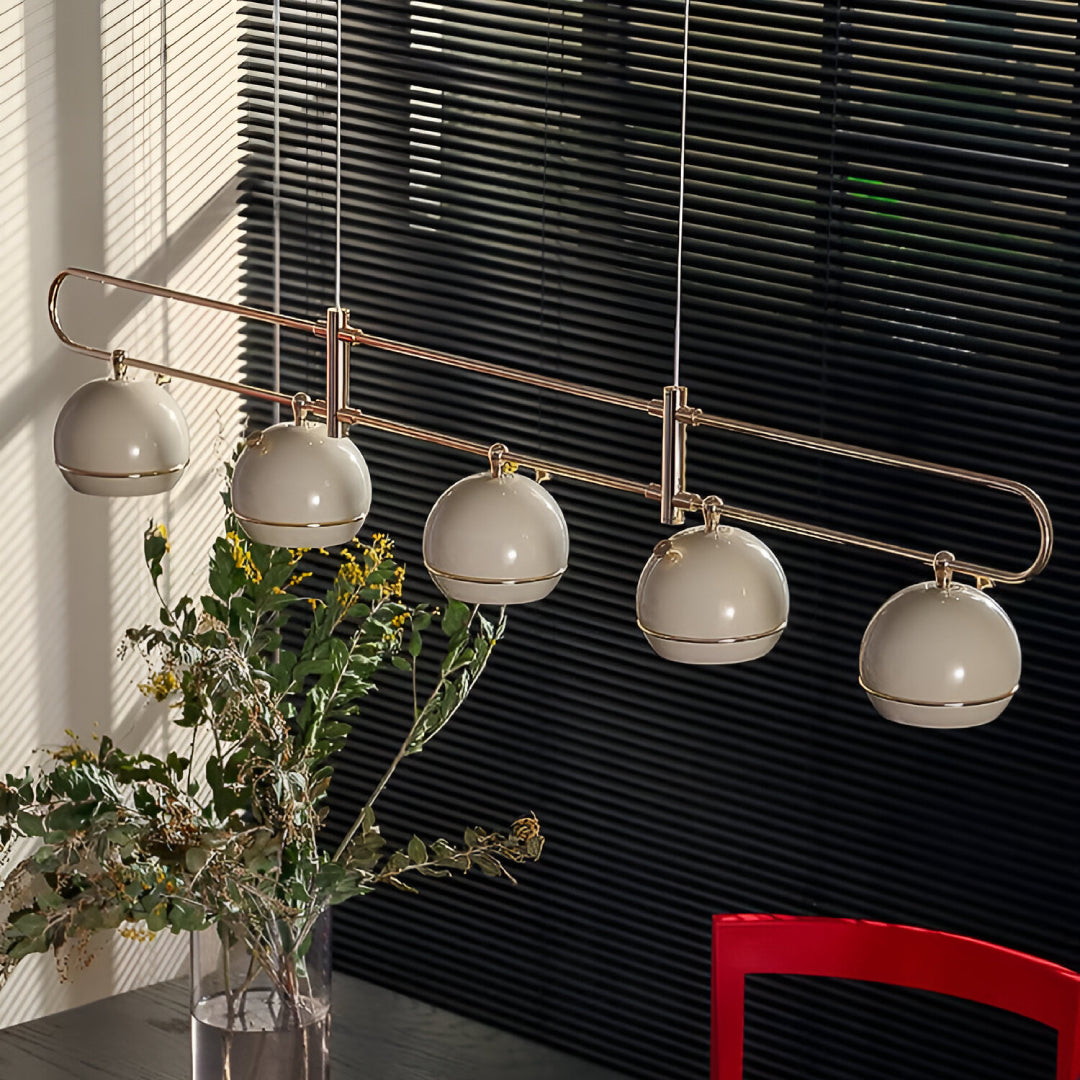 Cetus Linear Sleek 5-Orb Chandelier