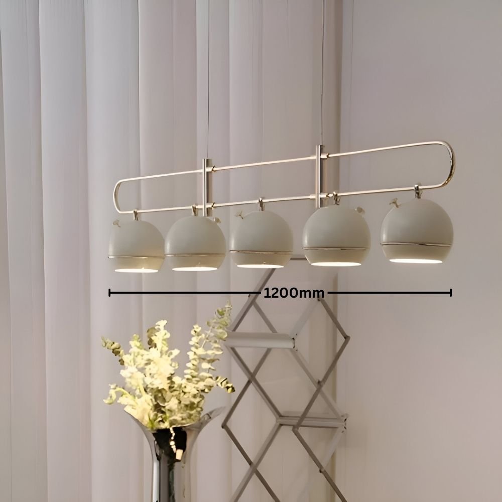 Cetus Linear Sleek 5-Orb Chandelier
