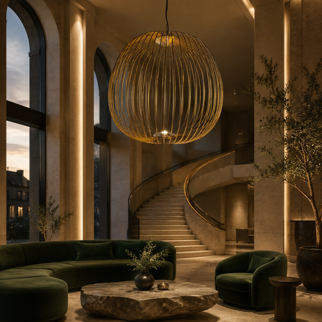 Golden Orbit Pendant Light