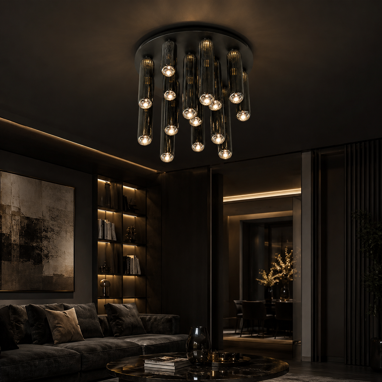 Noir Cascade Ceiling Light