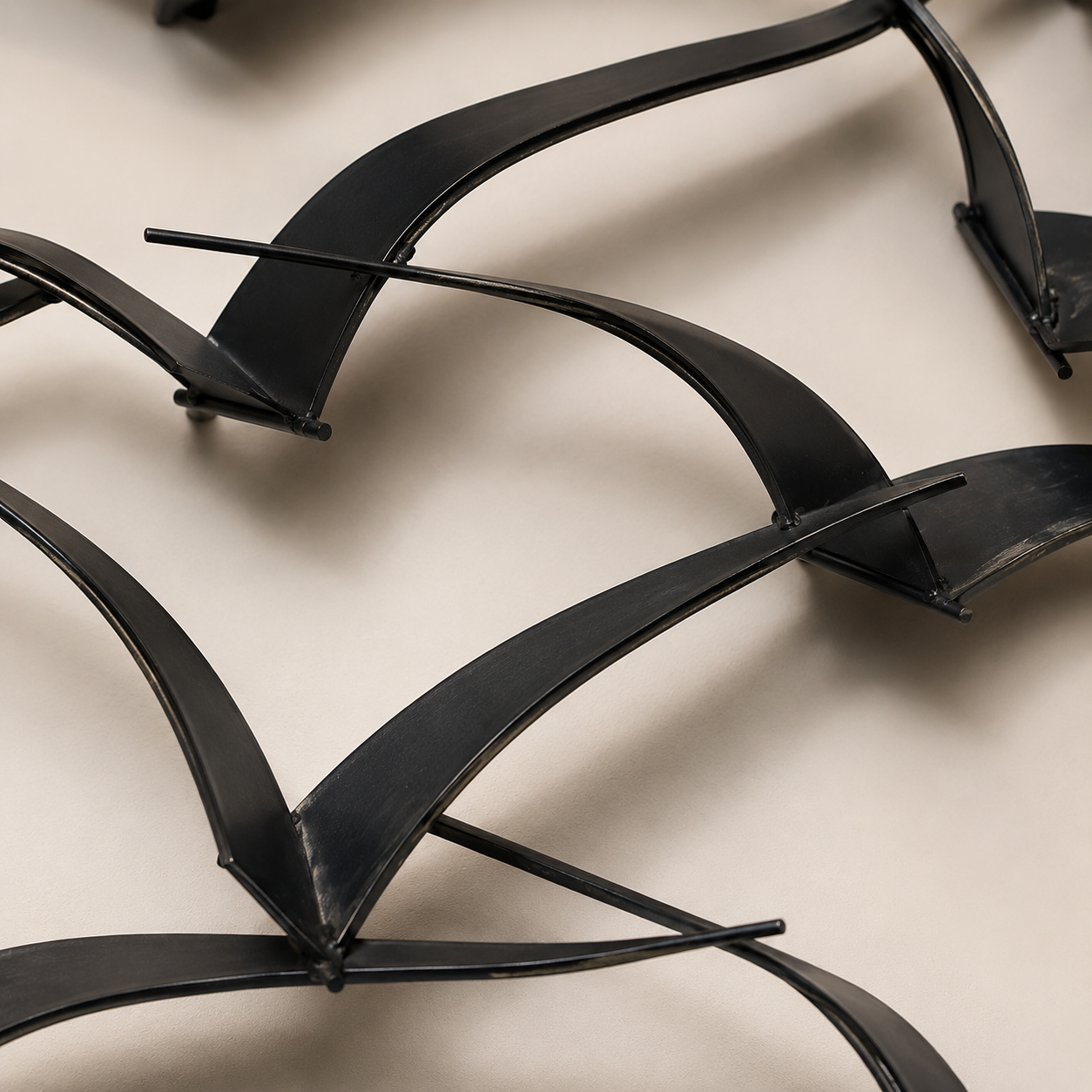 Sculpted Flight Wall Art – Black Metal Abstract Bird Panel