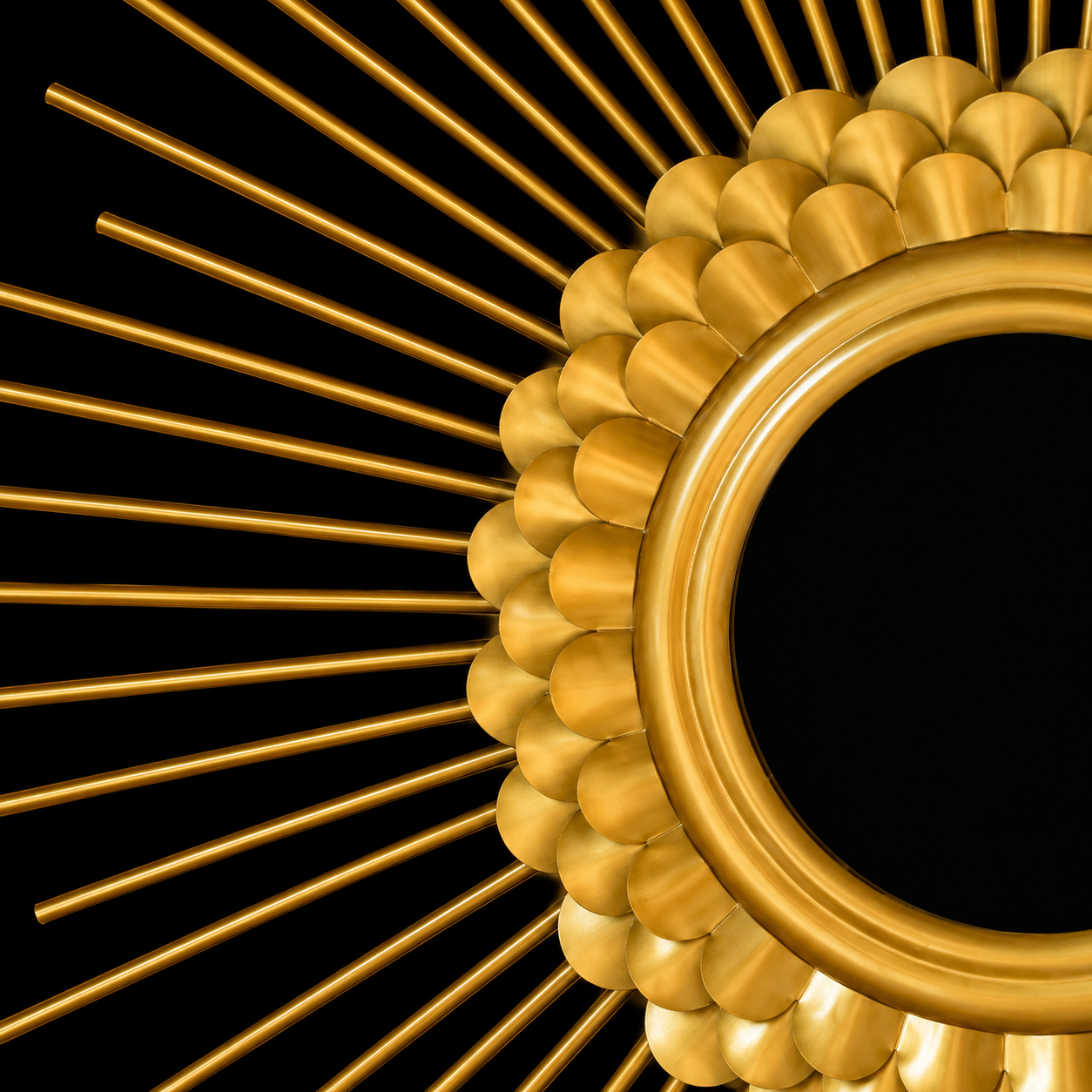 Gold Sunburst Wall Mirror – Decorative Round Metal Accent Mirror