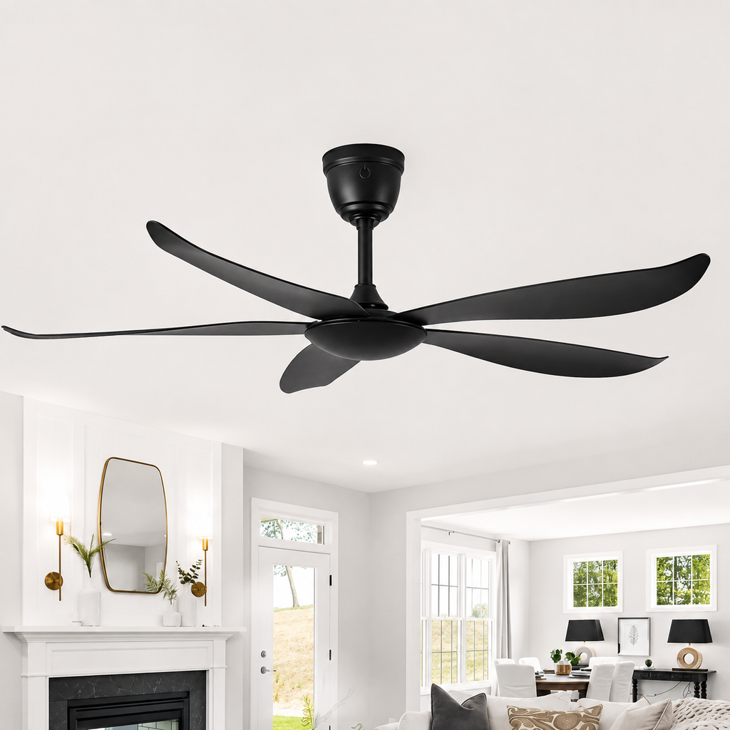 Catbird Black Ceiling Fan | 55W BLDC Motor | 1400mm | Black Body