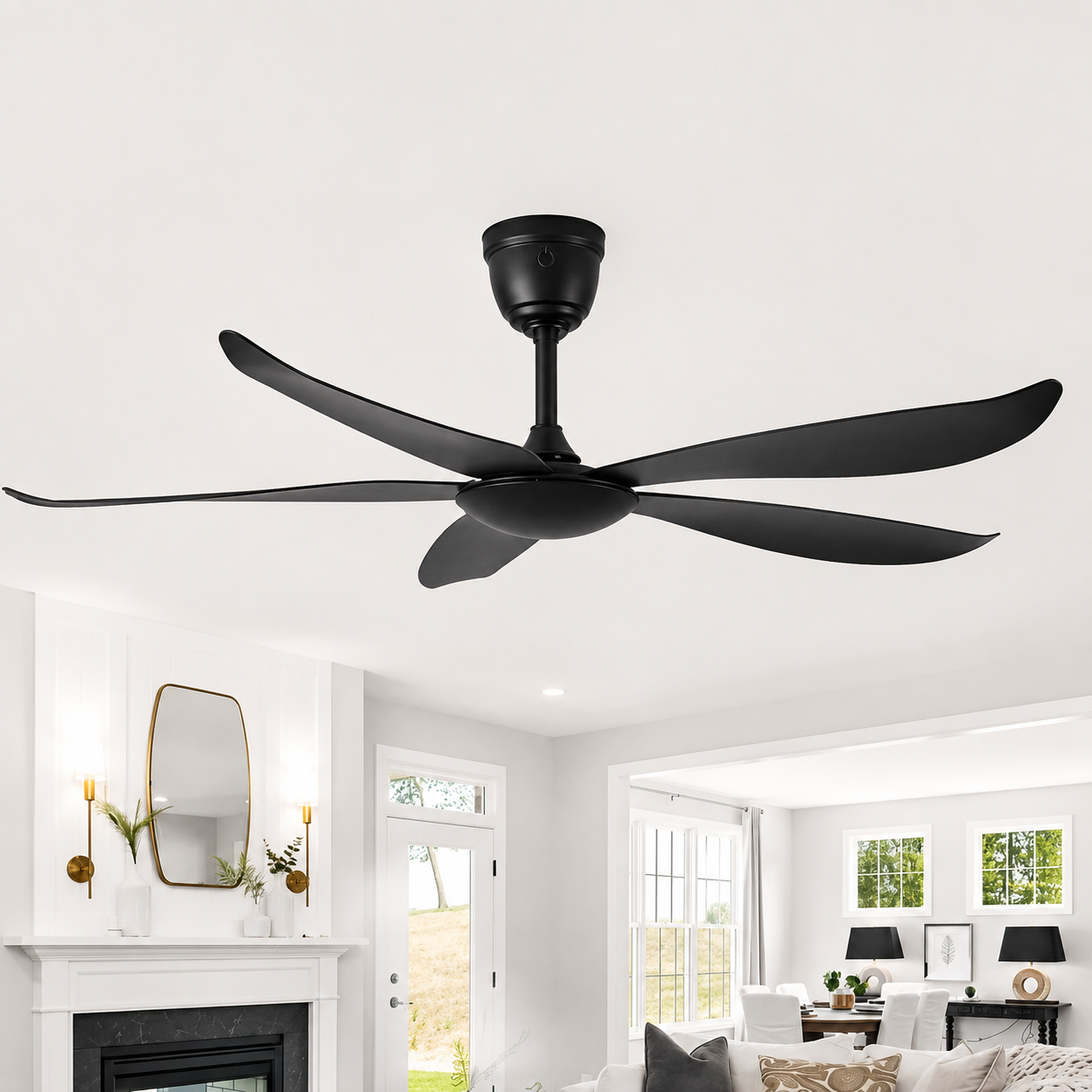 Catbird Black Ceiling Fan | 55W BLDC Motor | 1400mm | Black Body