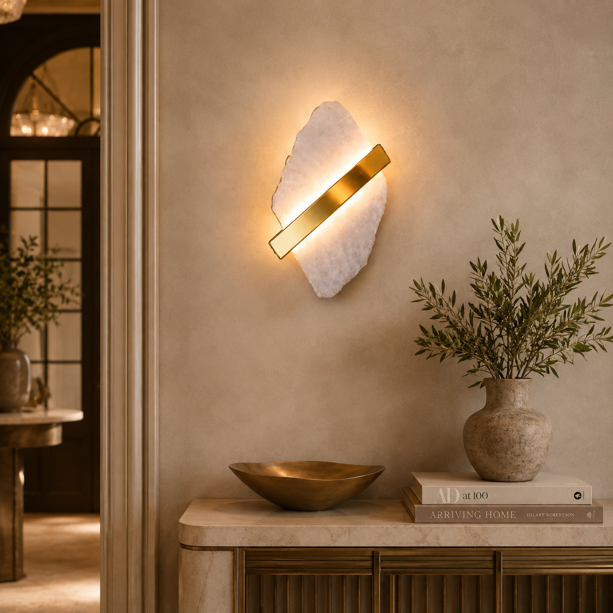 StrataEdge Marble Accent Wall Sconce