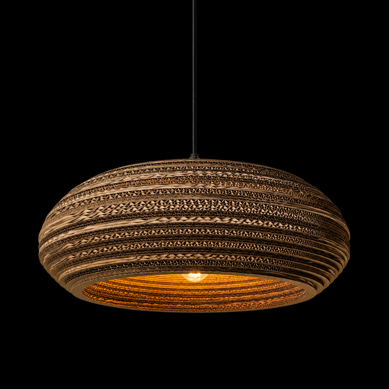 Terra Halo Corrugated Pendant Light