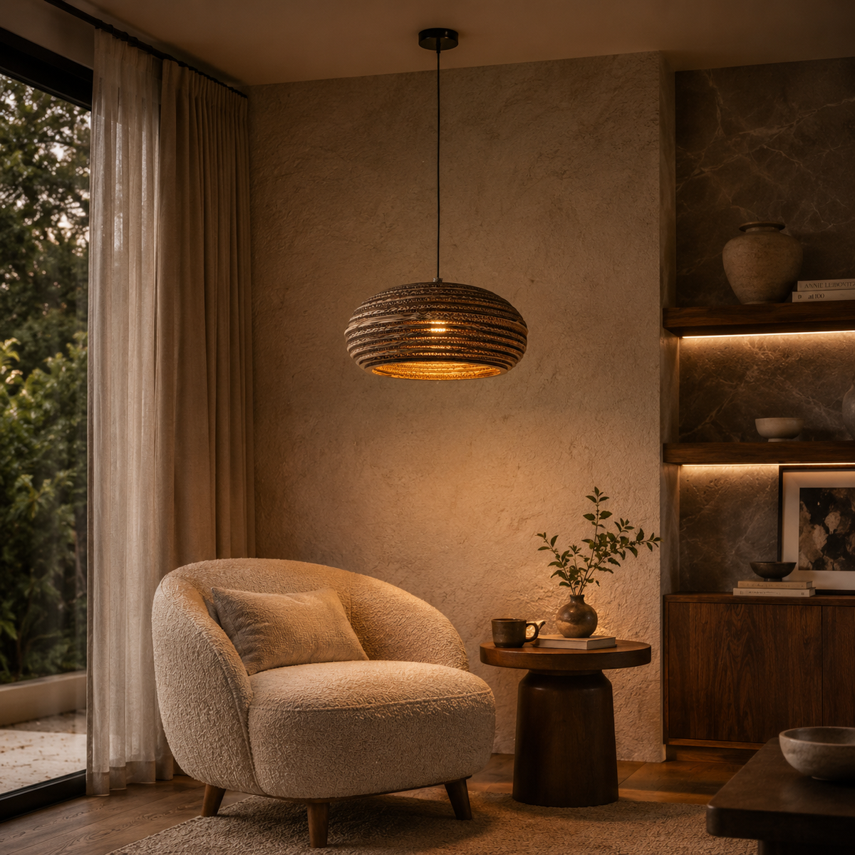 Terra Halo Textured Dome Pendant Light