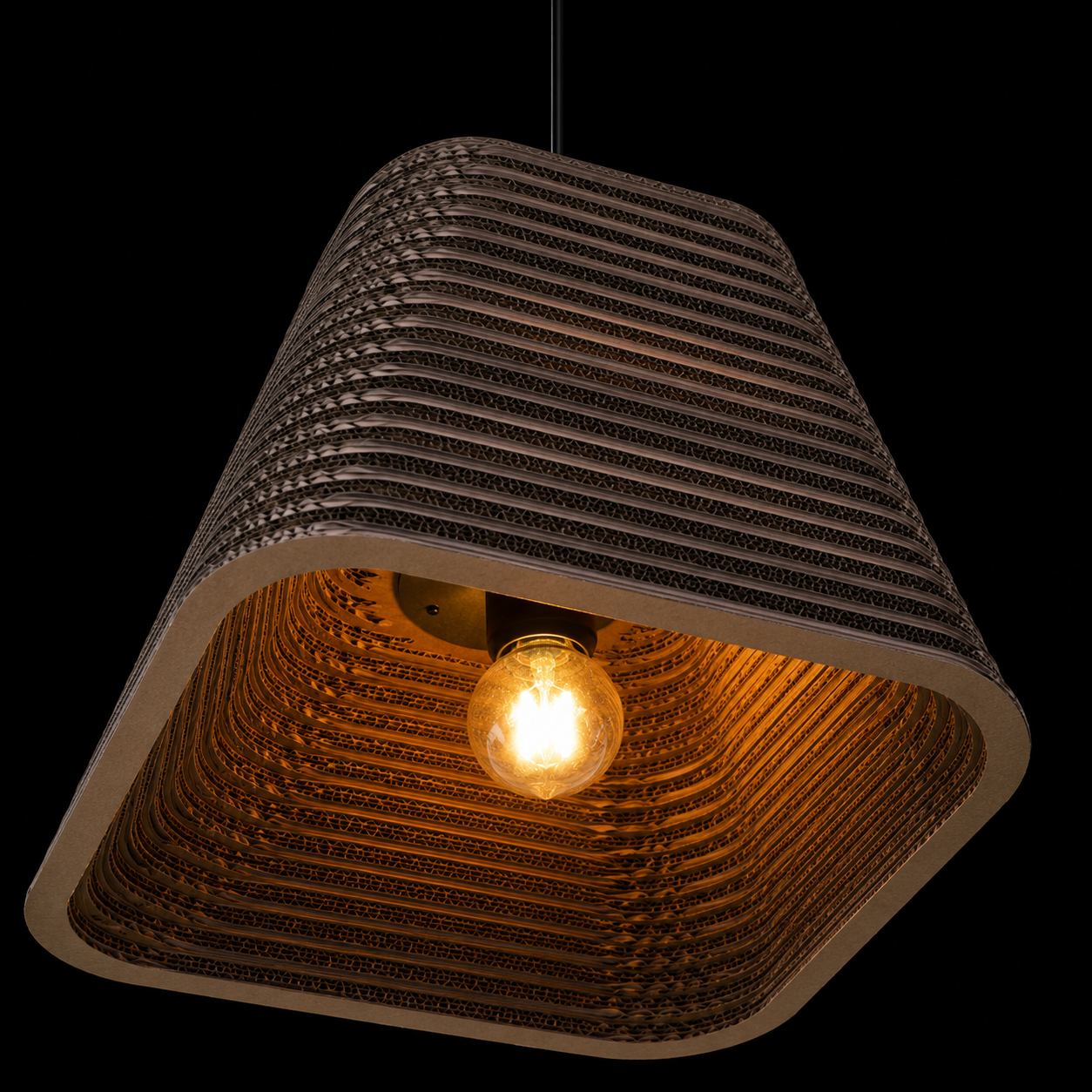 Terra Weave Modern Corrugated Pendant Light