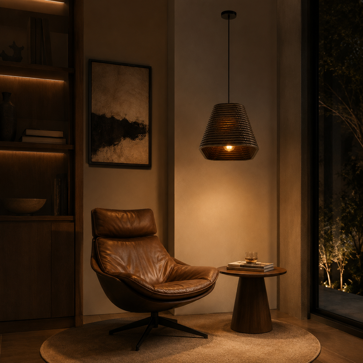 Terra Weave Modern Corrugated Pendant Light