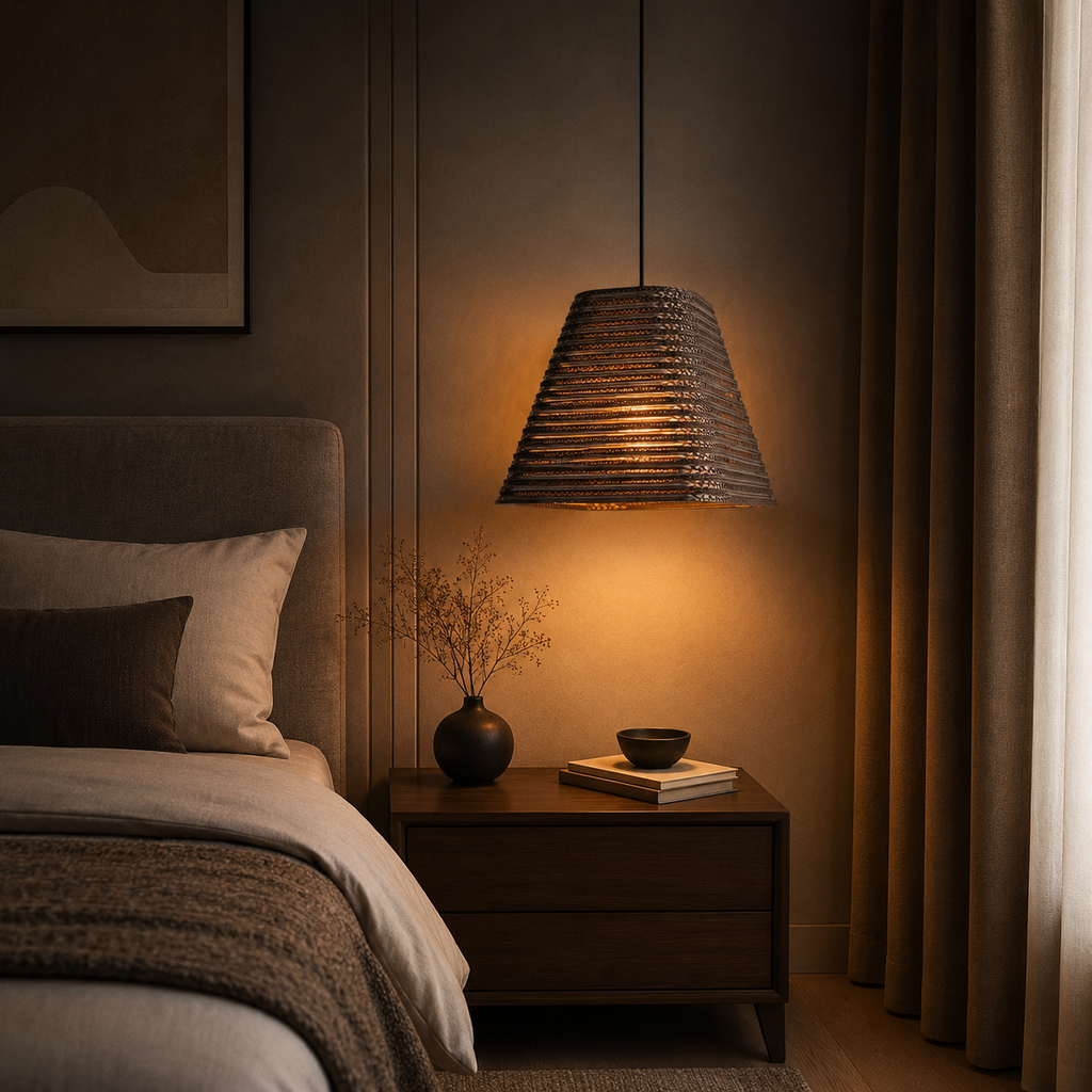 Terra Weave Modern Corrugated Pendant Light