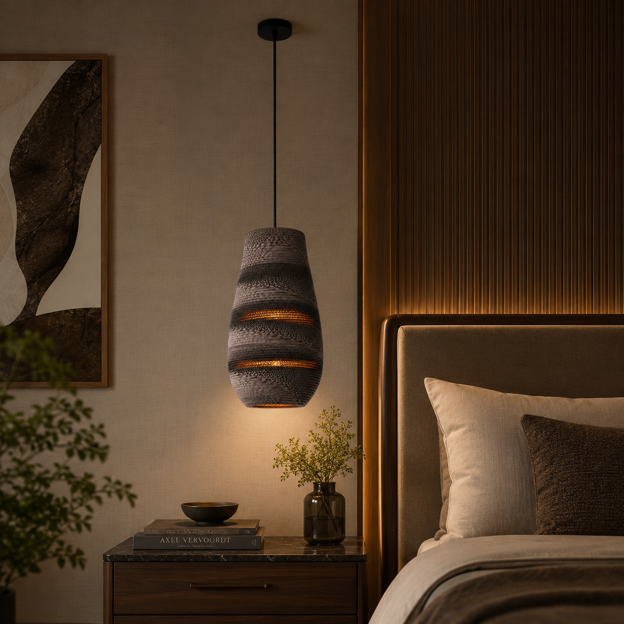 Textured Tall Pendant Light