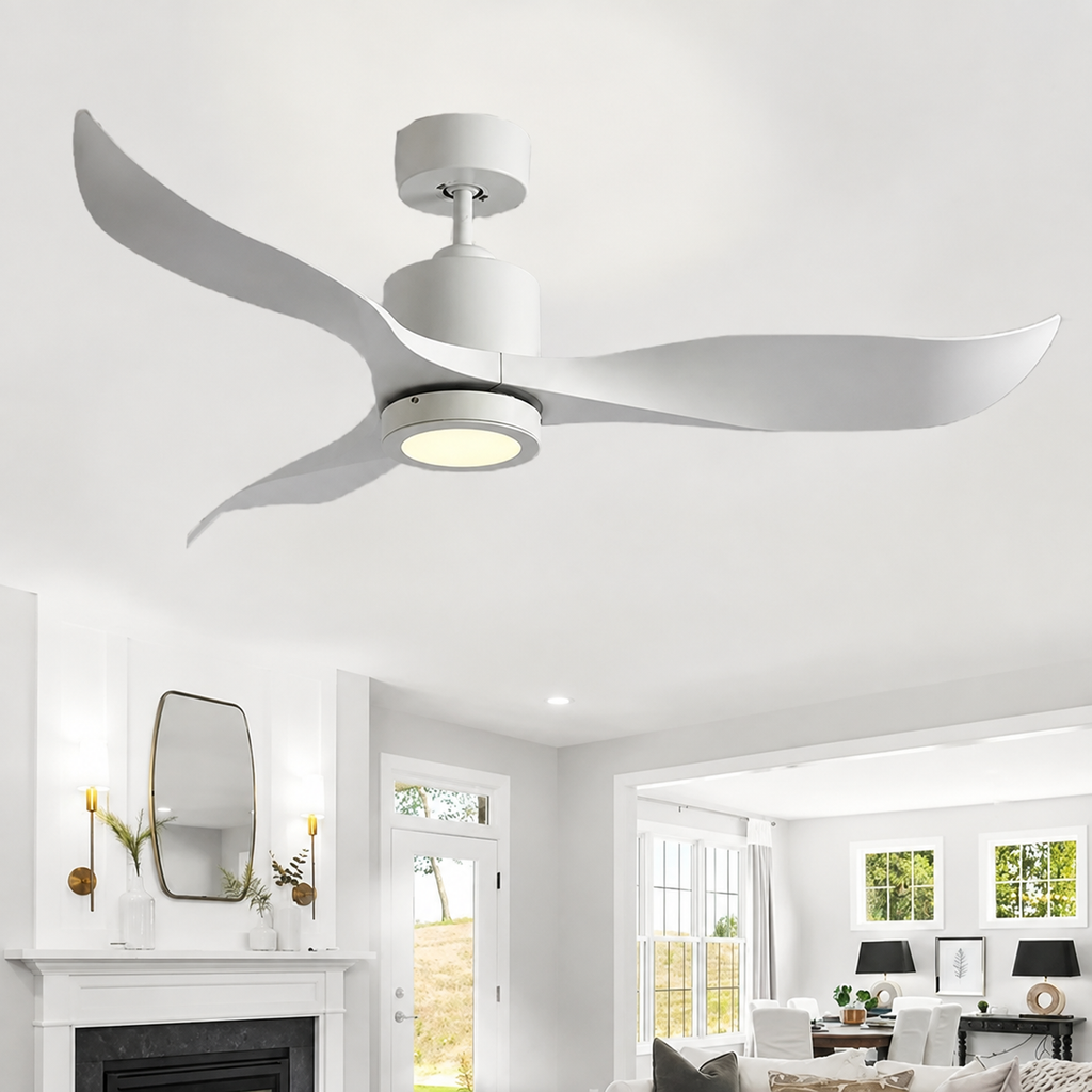 Whimberl White Ceiling Fan | 40W BLDC Motor | 1320mm | Metal Body