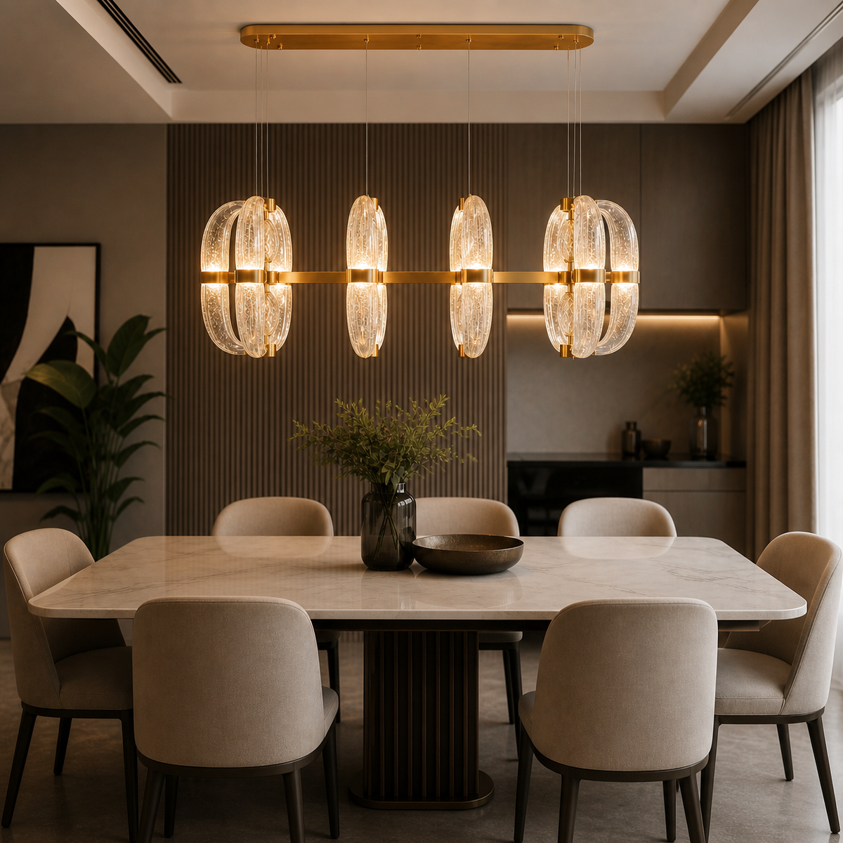 Aurelia Gold Crystal Linear Chandelier