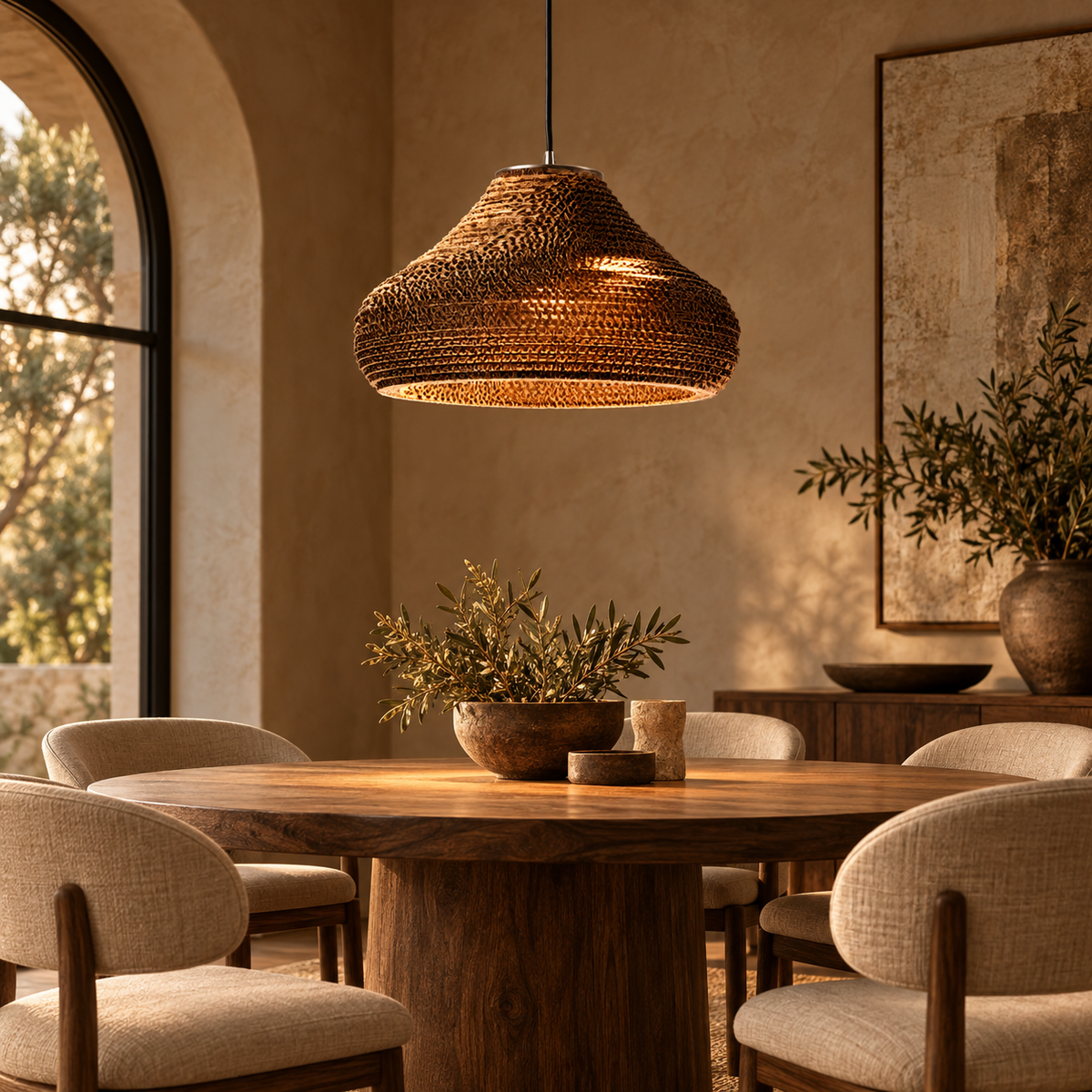 Terra Nest Textured Pendant Light