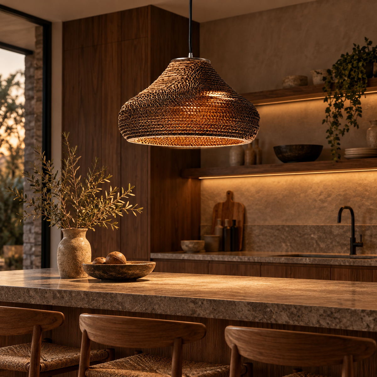 Terra Nest Textured Pendant Light