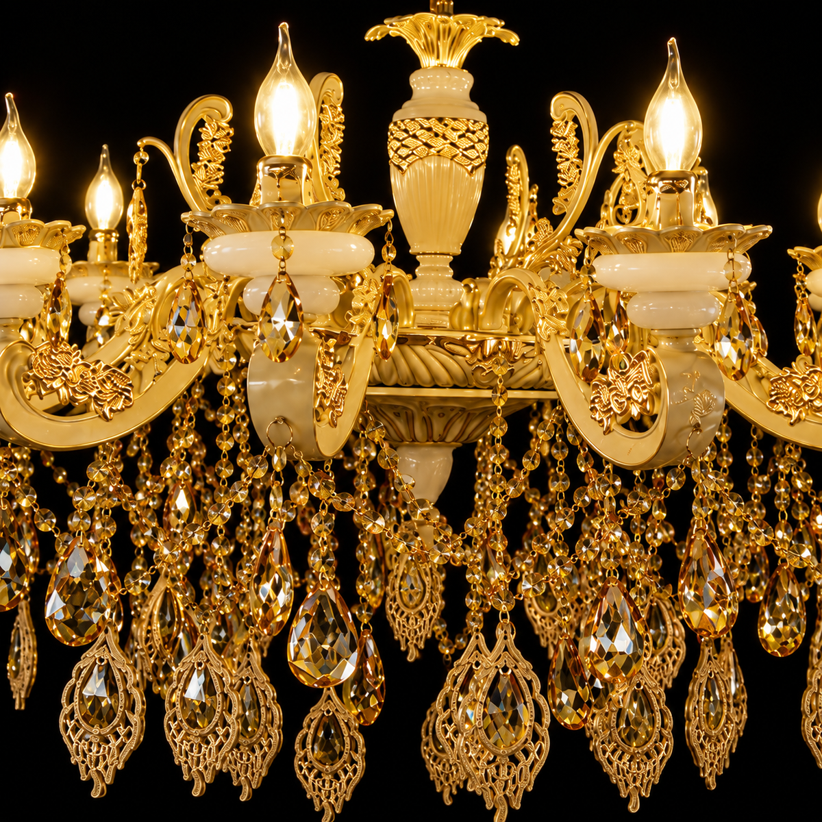 Royal Aurelia Golden Crystal Chandelier