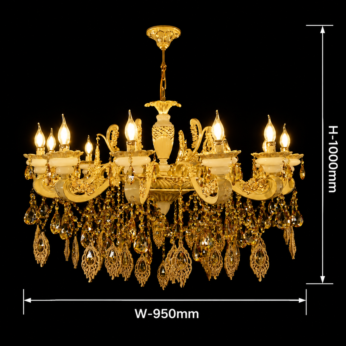 Royal Aurelia Golden Crystal Chandelier