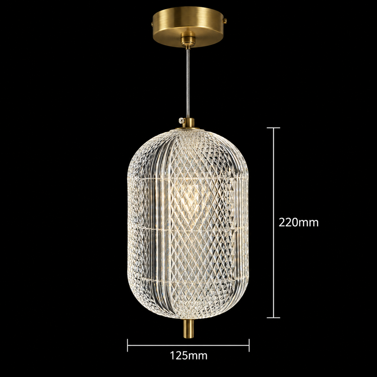 Elara Crystal Capsule Pendant Light