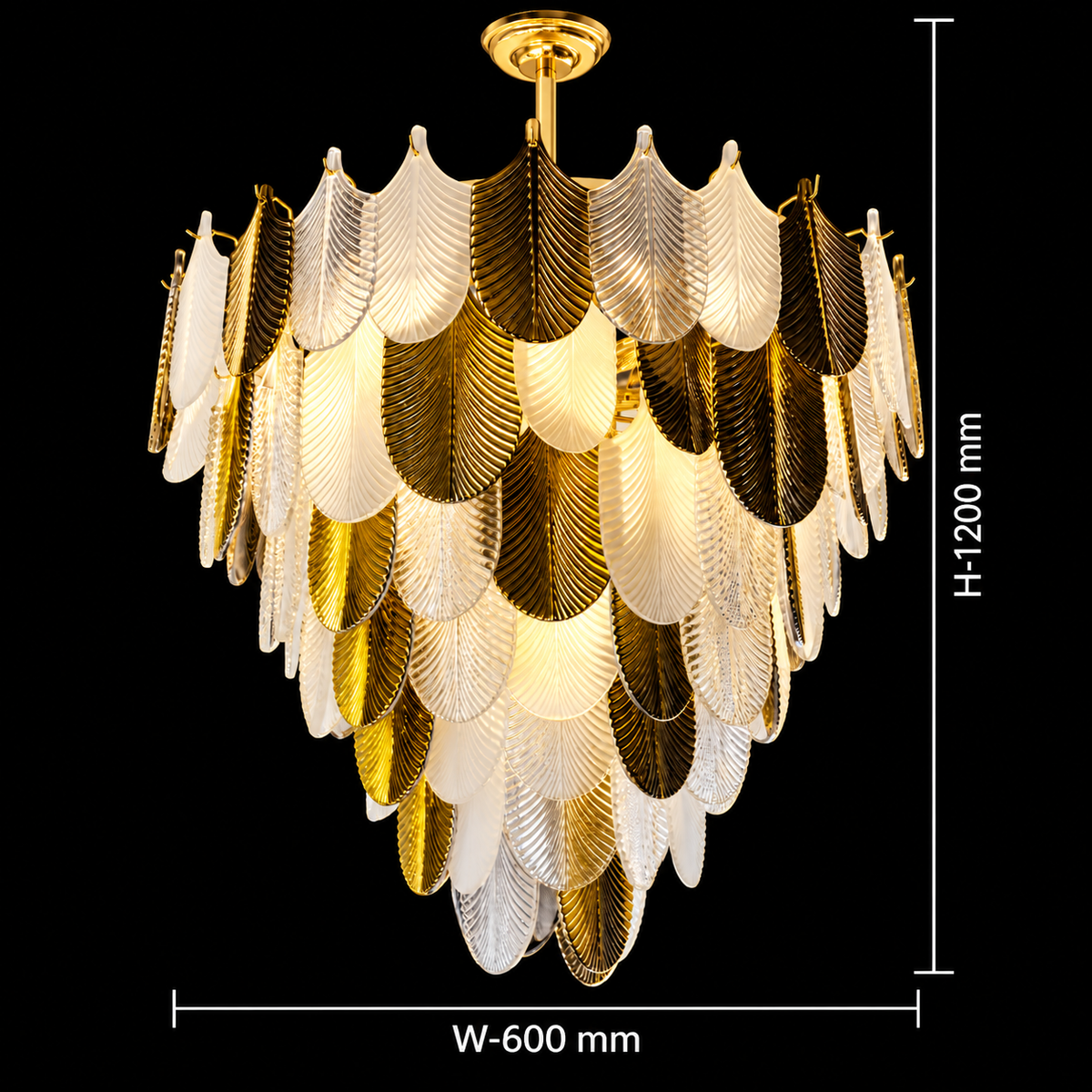 Aurelia Cascade Leaf Glass Chandelier