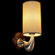 Aureon Wood & Brass Fabric Wall Sconce
