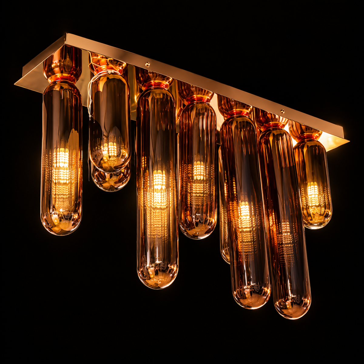 Aurevia Amber Glass Linear Ceiling Light