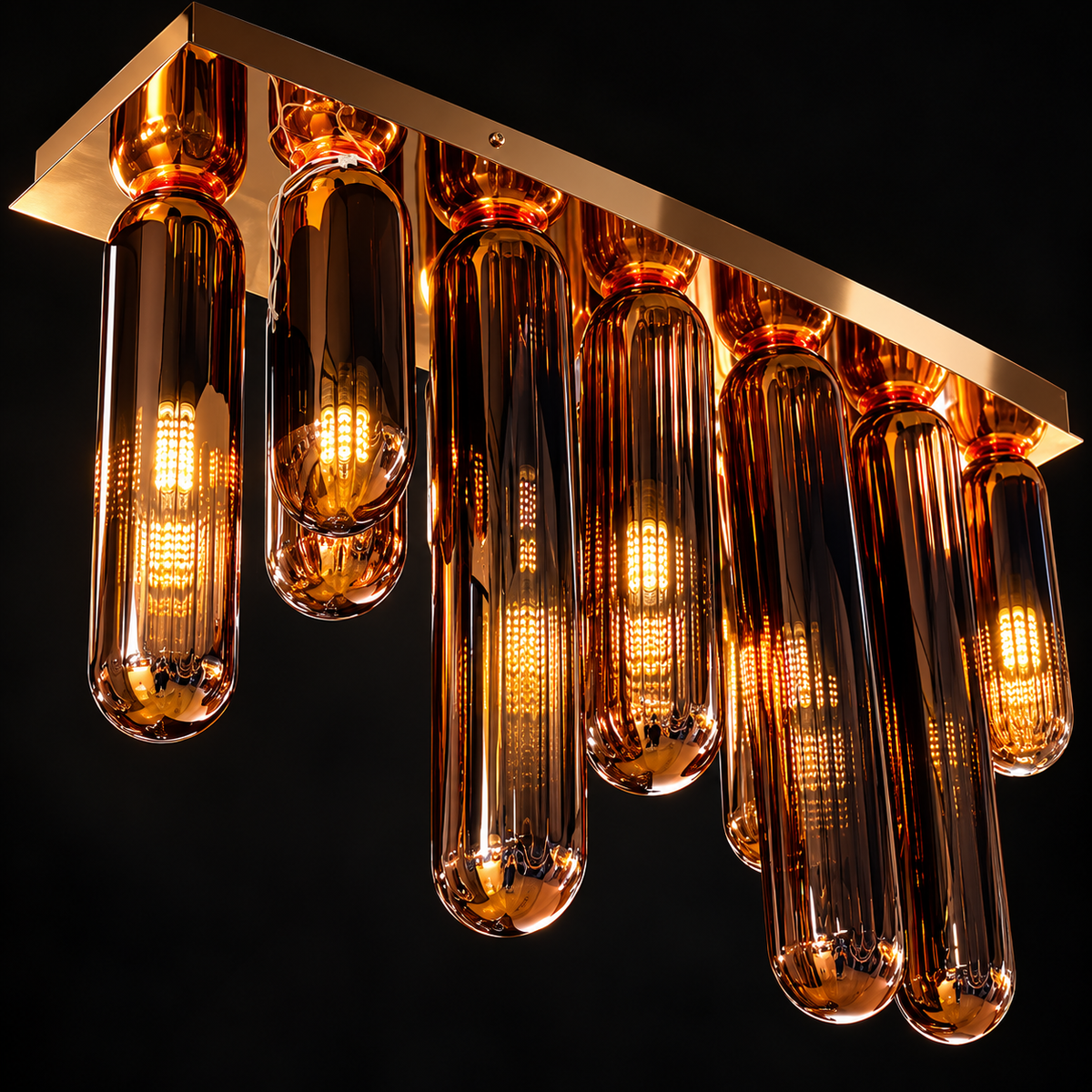 Aurevia Amber Glass Linear Ceiling Light