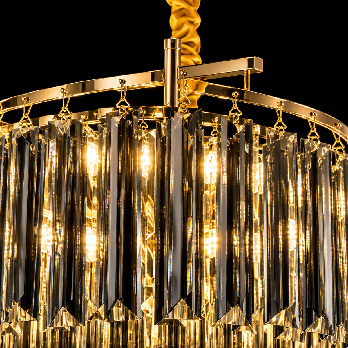 Aurelius Cascade Smoke Crystal Chandelier