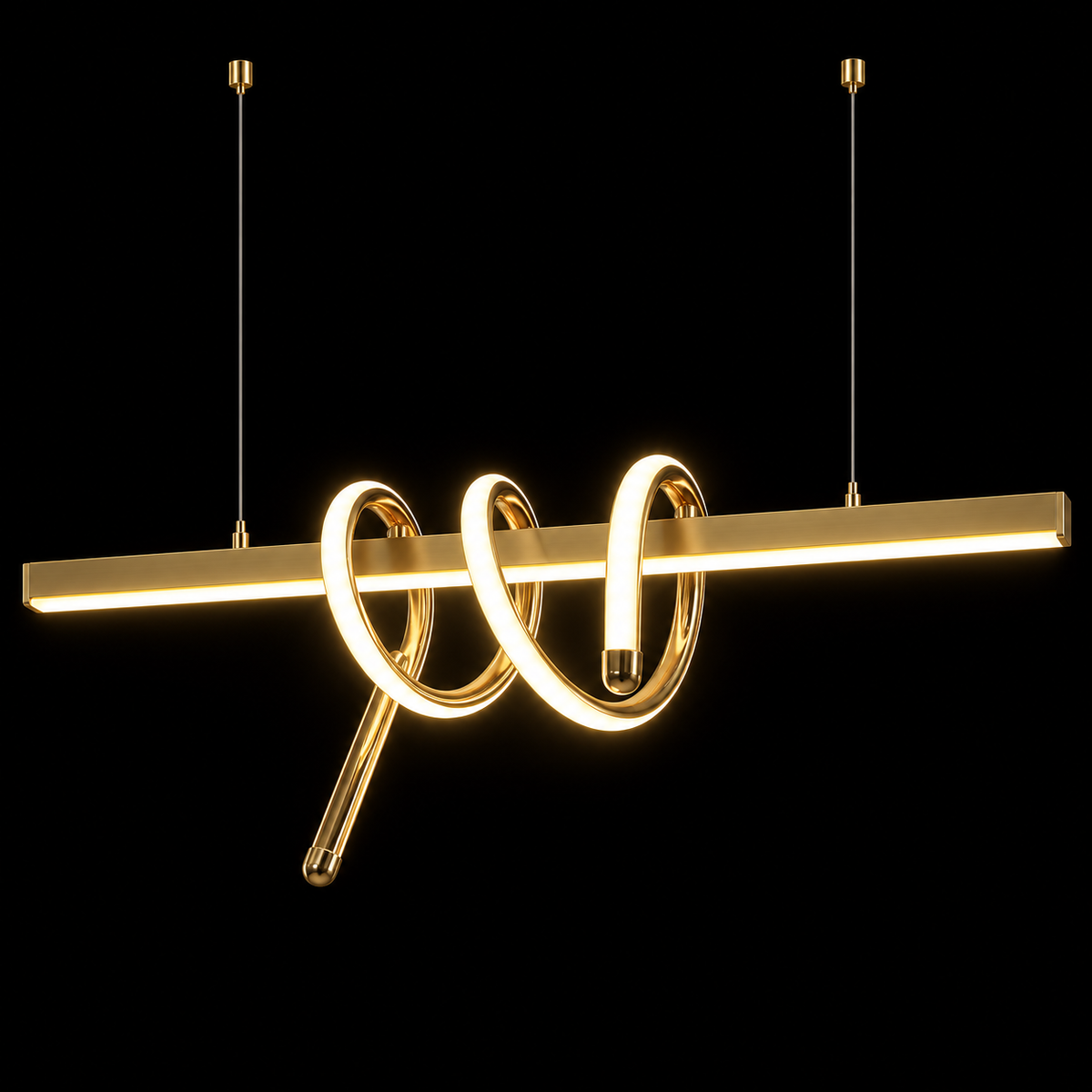 Lunara Spiral Gold LED Pendant Light