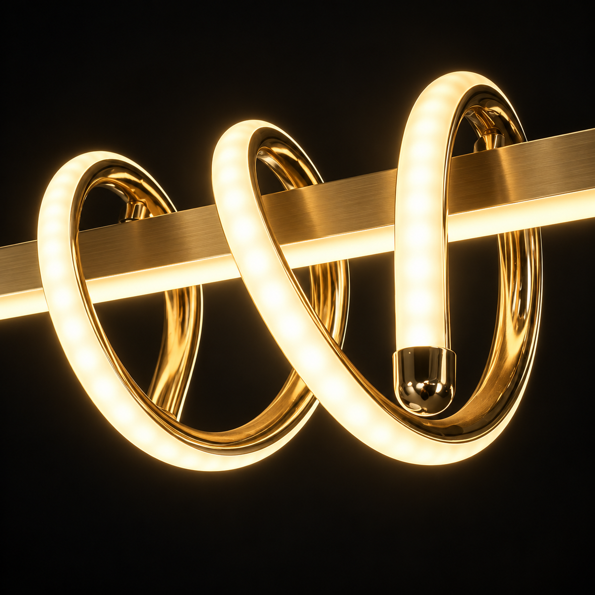 Lunara Spiral Gold LED Pendant Light