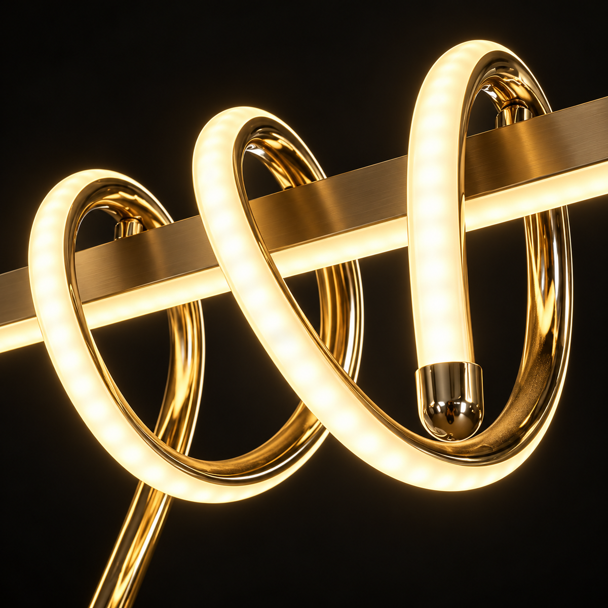 Lunara Spiral Gold LED Pendant Light