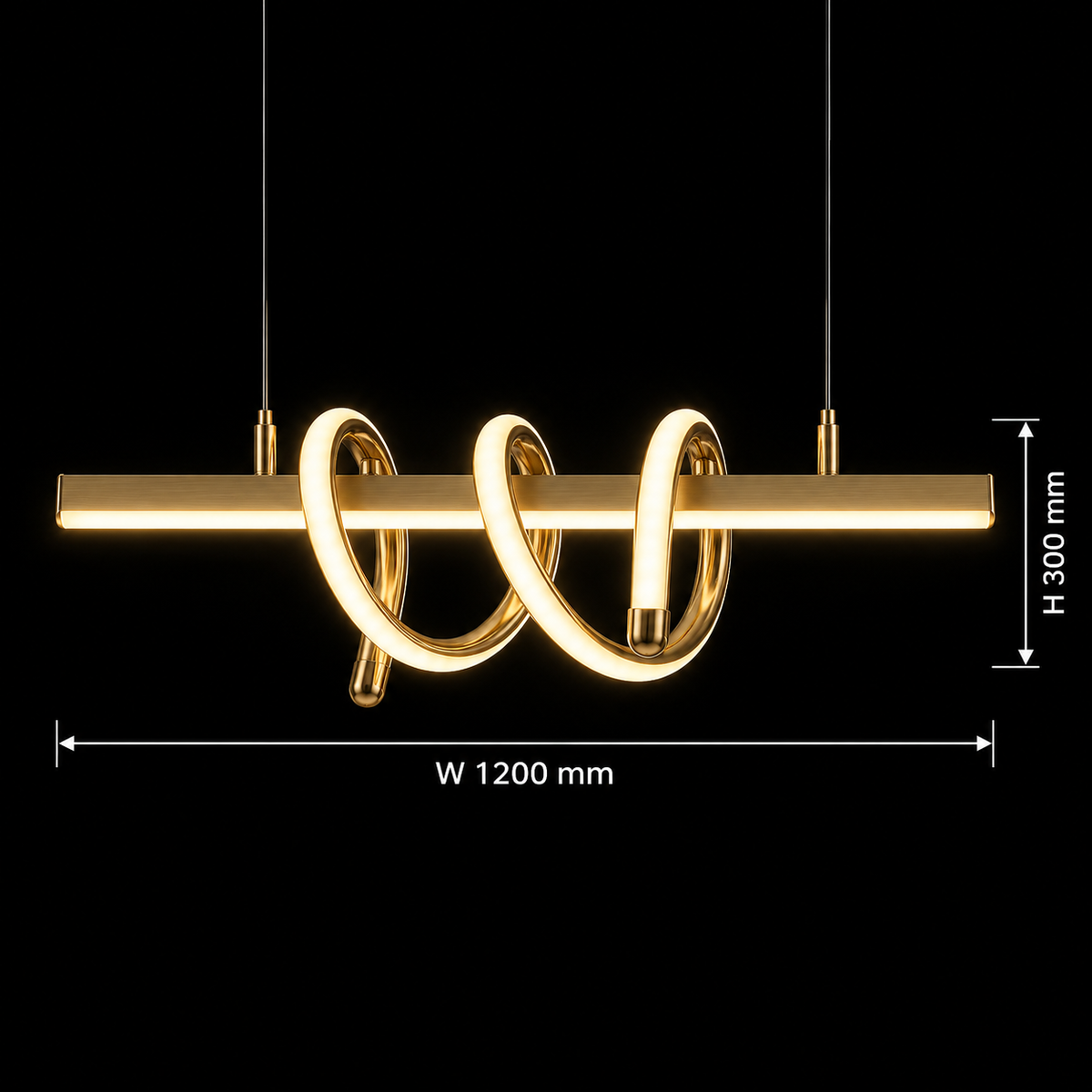 Lunara Spiral Gold LED Pendant Light
