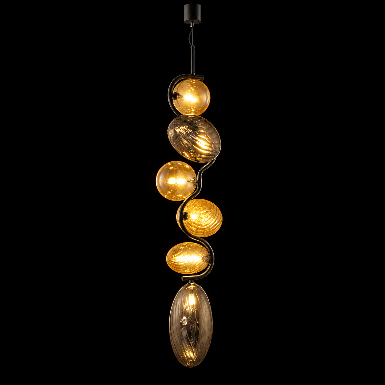 Amber Mist Glass Pendant