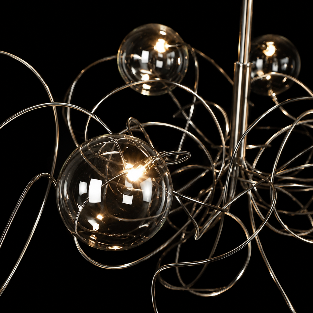 Shadow Dance (Chrome) Glass Chandelier
