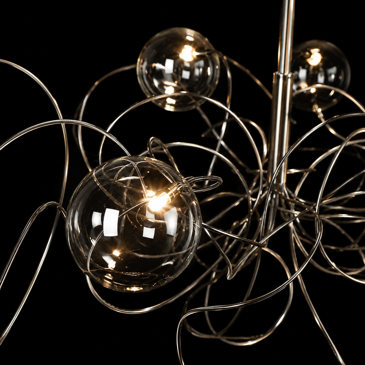 Shadow Dance (Chrome) Glass Chandelier