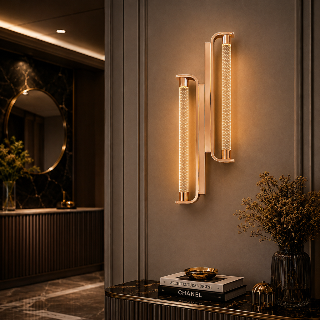 Lyra Twin Crystal Wall Light