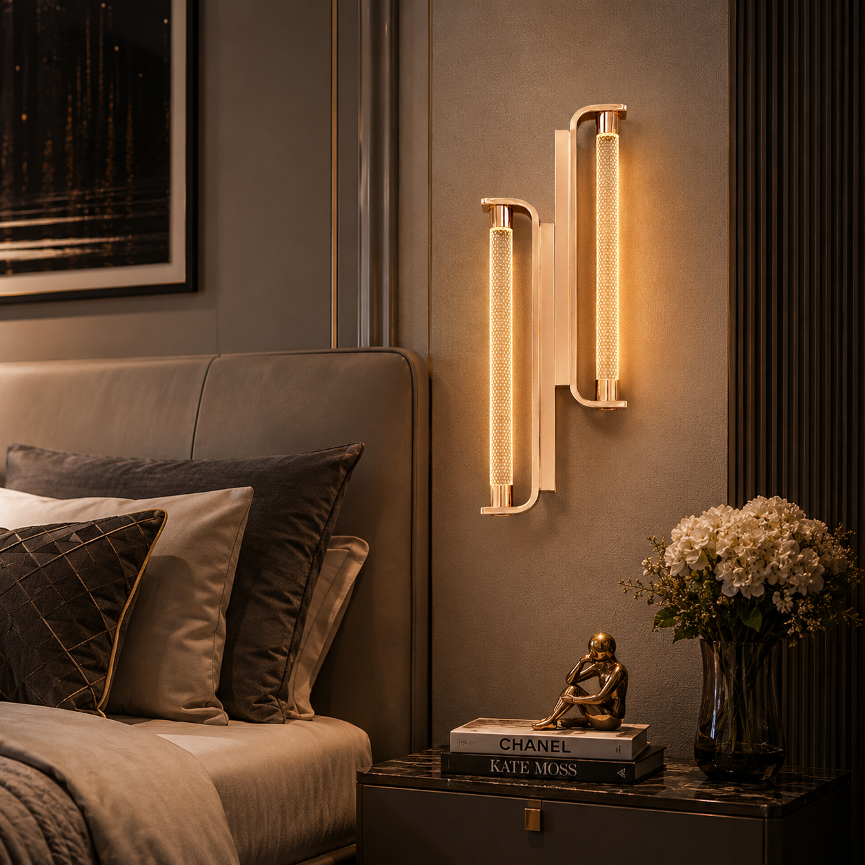 Lyra Twin Crystal Wall Light