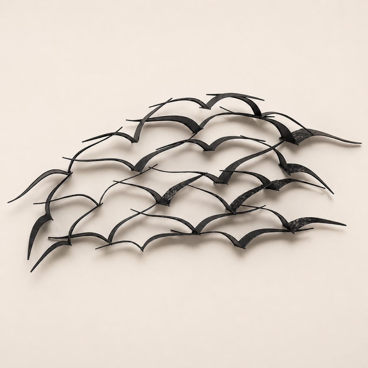 Sculpted Flight Wall Art – Black Metal Abstract Bird Panel