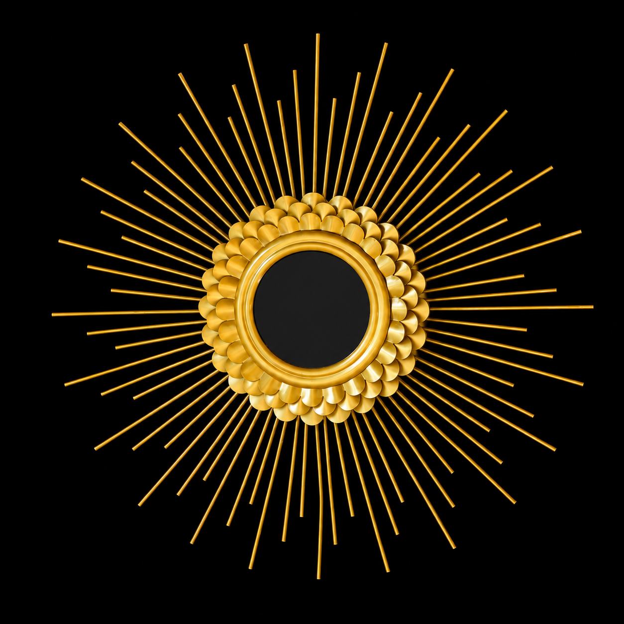 Gold Sunburst Wall Mirror – Decorative Round Metal Accent Mirror