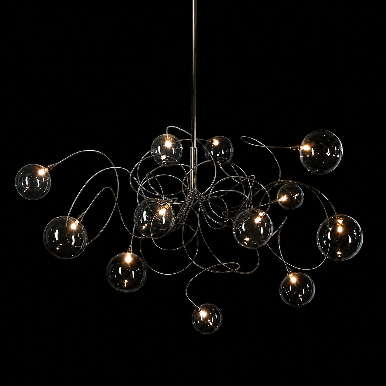 Shadow Dance (Chrome) Glass Chandelier