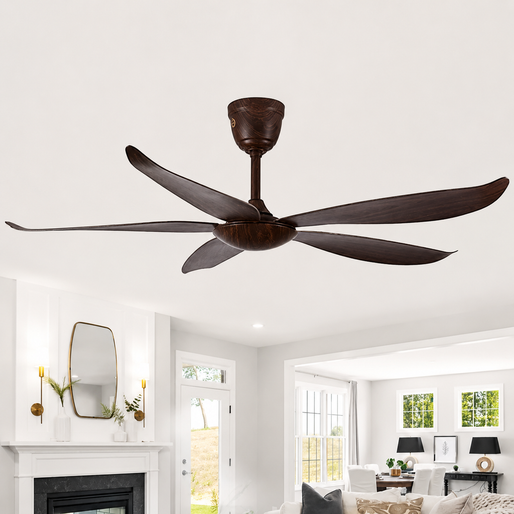 Catbird Brown Ceiling Fan | 55W BLDC Motor | 1400mm | Wooden Body