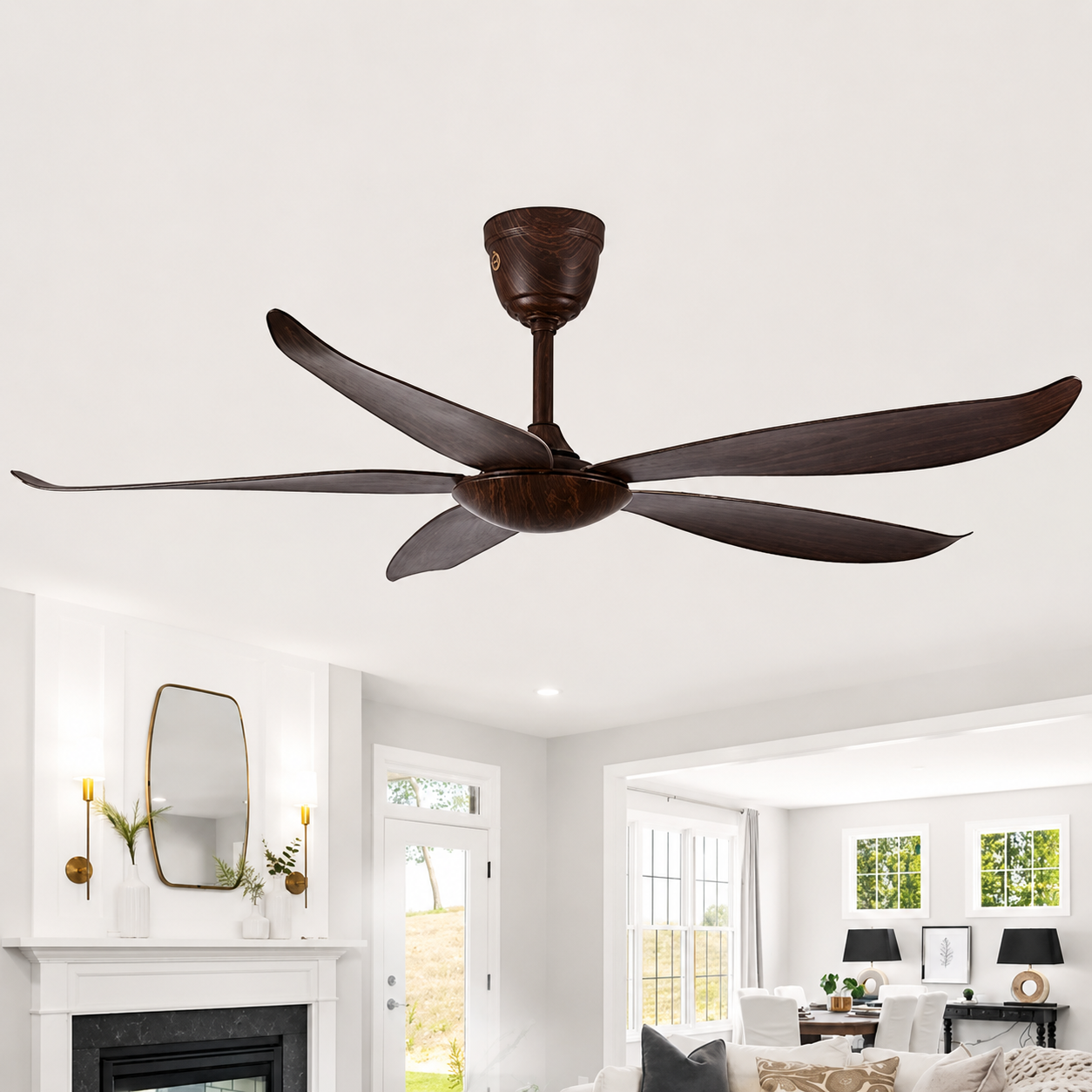Catbird Brown Ceiling Fan | 55W BLDC Motor | 1400mm | Wooden Body