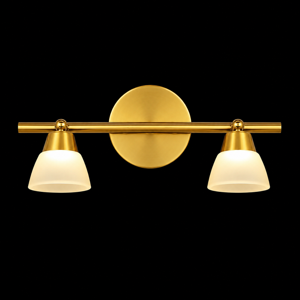 Aurelia 2-Light Brass Vanity Wall Lamp